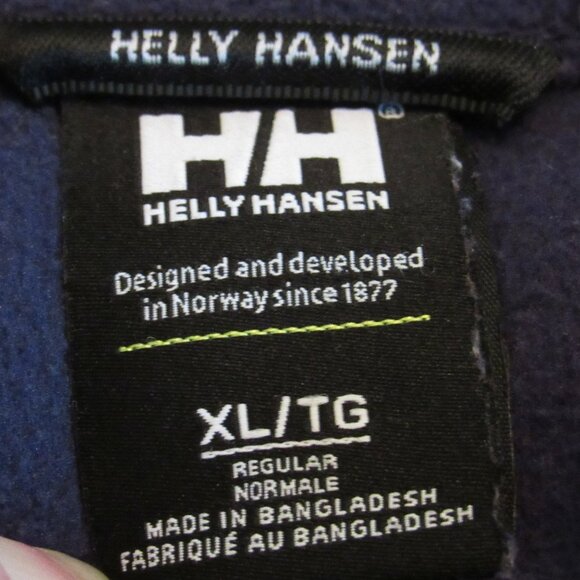 Helli Hansen Dark Blue Full-Zip Fleece Size XL 100% Recycled Material EUC - Picture 9 of 13